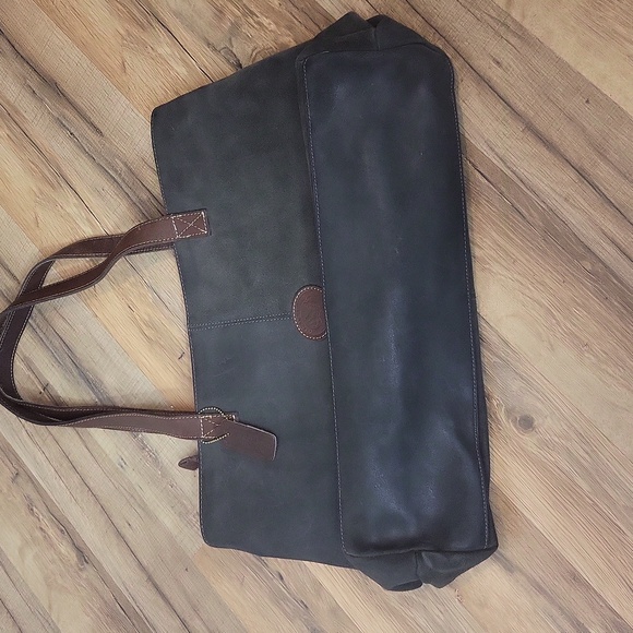 COLDWATER CANYON Black Leather Tote Bag - Picture 6 of 16